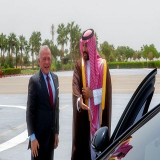 ملك الأردن يصل إلى نيوم وسمو #ولي_العهد في مقدمة مستقبليه.