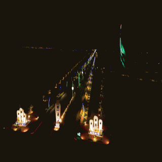 شوارع وميادين محافظة الأسياح تتوشح الأخضر بمناسبة يوم العلم